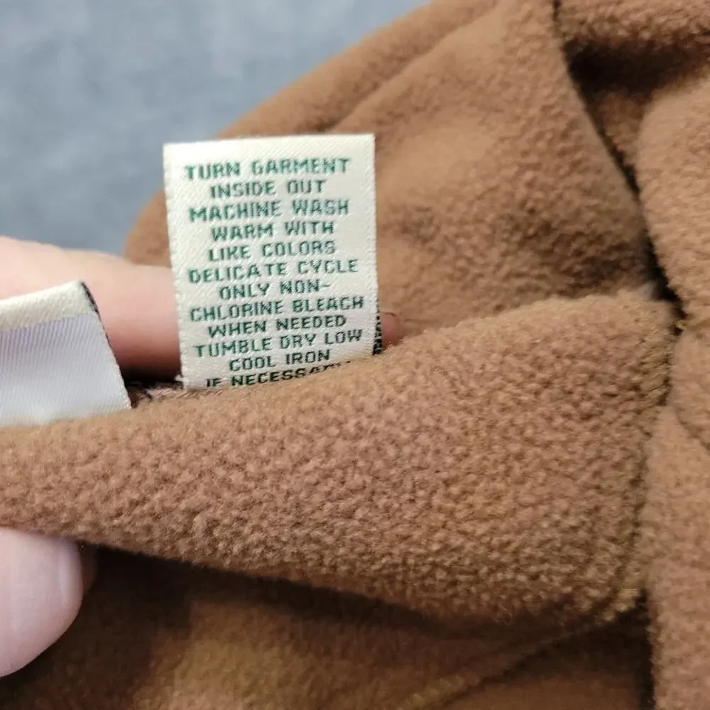 Falls Creek Quarter Zip Sweater Men Medium Brown Collared Polyester Sherpa Style